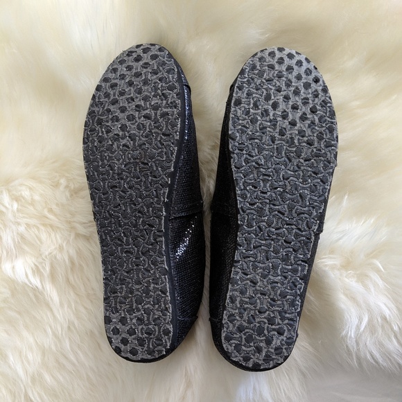 Toms Black Glitter Kids Flats - Picture 3 of 3